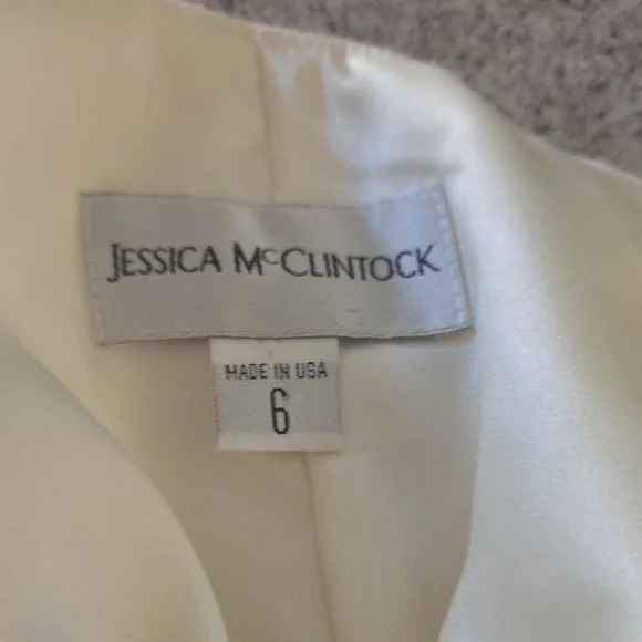 Jessica McClintock Ivory Strapless Lace Mini Dress - Picture 5 of 5